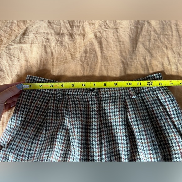 Savanna 4 Vtg pleated Trouser Shorts Petite Dark Academia Wool Blend Houndstooth - Picture 6 of 9